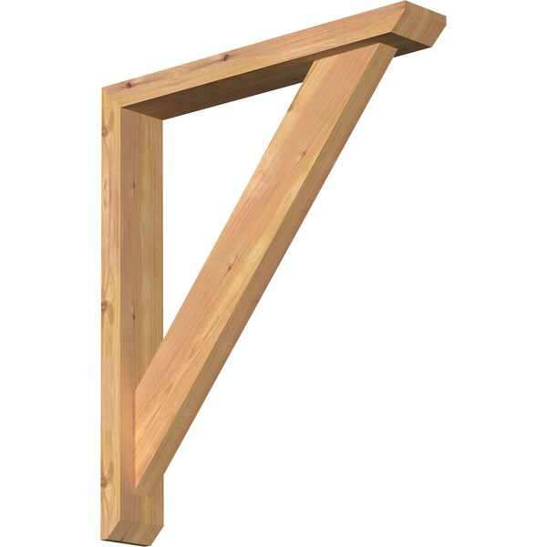 Ekena Millwork Traditional Slat Smooth Bracket w/ Offset Brace, Western Red Cedar, 3 1/2"W x 22"D x 26"H BKT0402X22X26TRA06SWR - main